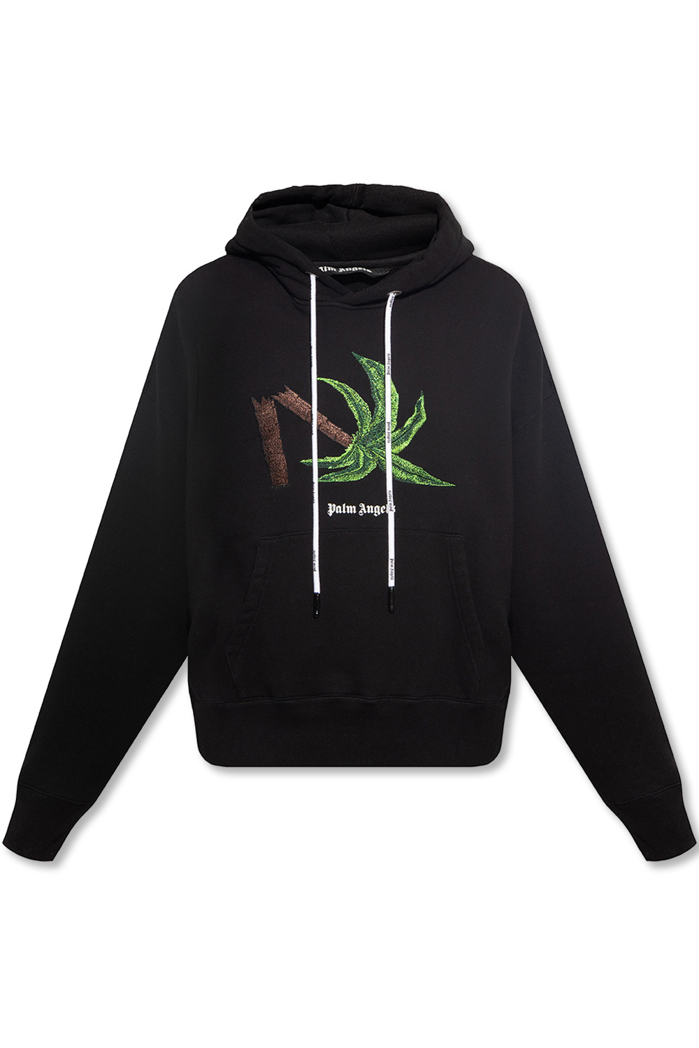 トップス Palm Angels 20SS FRONT OVER LOGO HOODIE NEW Palm Angels Front Over Logo Black Men's Oversized Hoodie